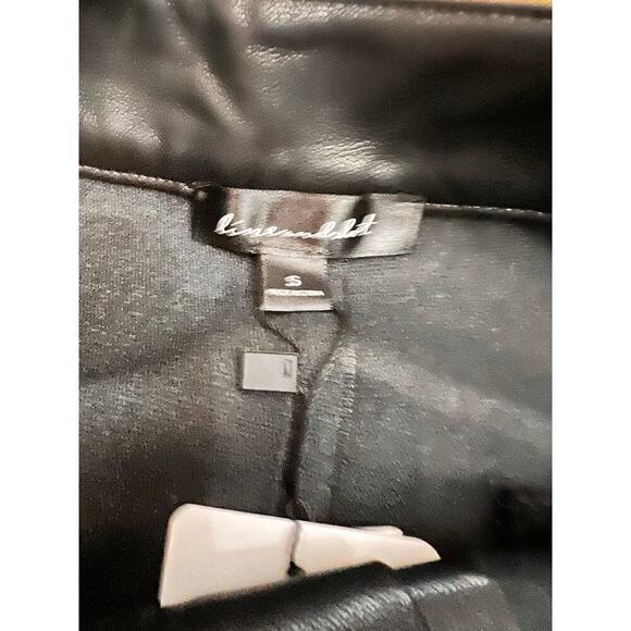 Line and Dot Reina Black Faux Leather Mid Rise Straight Leg Pants Size Small NWT - Picture 6 of 9